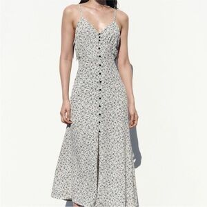 ZARA Floral Print Slip Dress